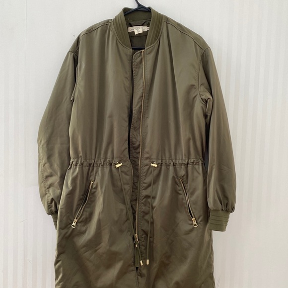 H&M long green bomber jacket - Picture 9 of 11